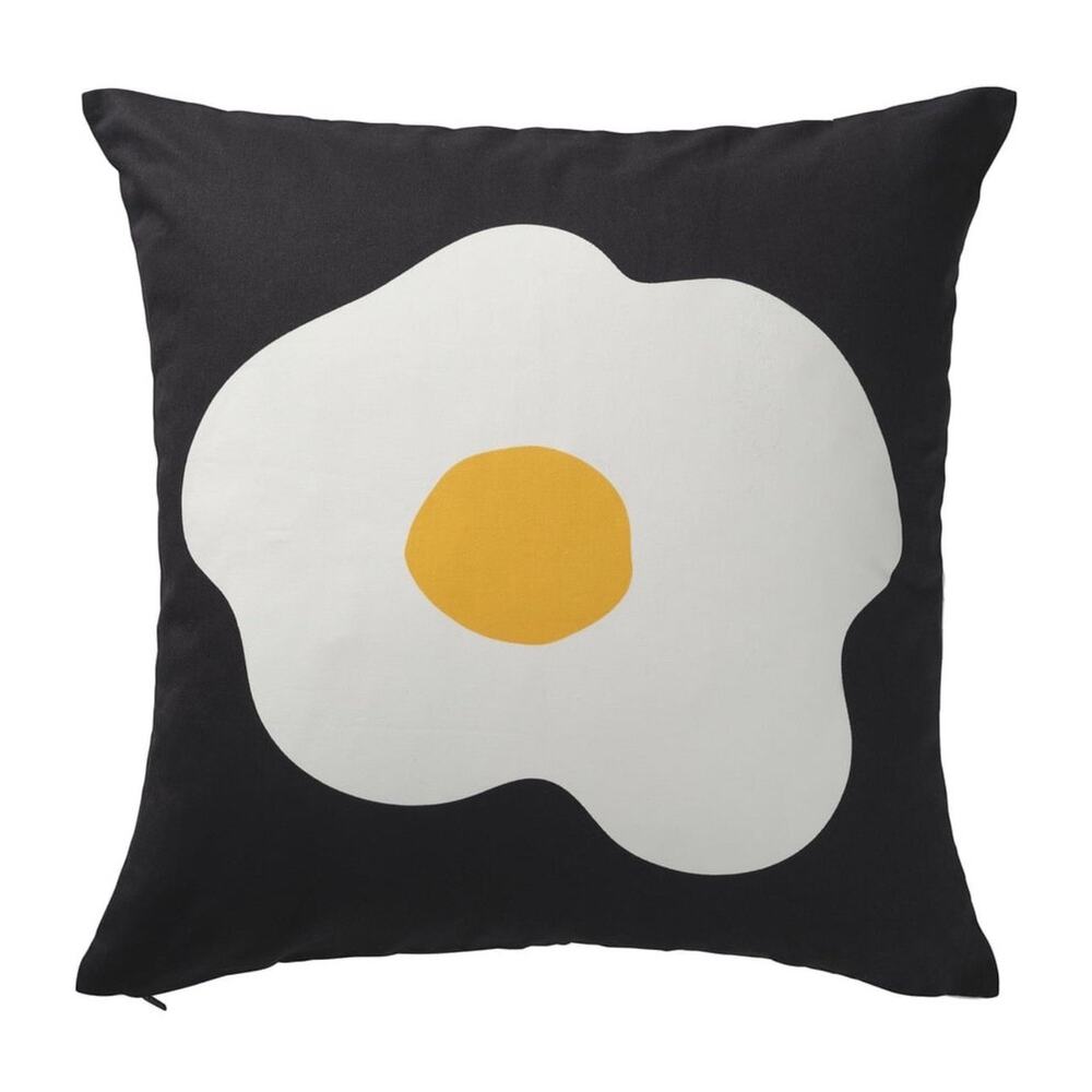 IKEA ÖGONLOCKSMAL Cushion Cover, Black/White/Egg, 20"x20" (106.009.97) NEW